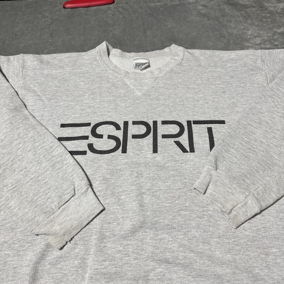 Esprit Sport Vintage 90s Crew Neck Gray Womens Sz M Sweatshirt 22.5x25 VTG - Picture 1 of 8